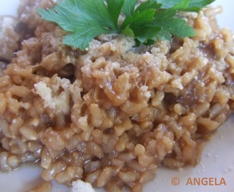 Risotto z ryżu integralnego z suszonymi grzybami - Dried mushroom (boletus) risotto - Risotto integrale ai funghi porcini