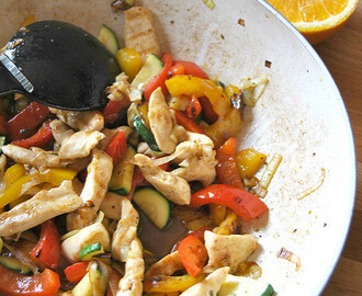 Chicken Stirfry with Vegetables and Rosemary