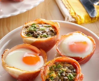 Baked Eggs in Ham Cups Recipe