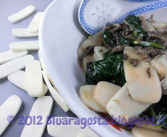 Gnocchi cinesi di riso con funghi maitake