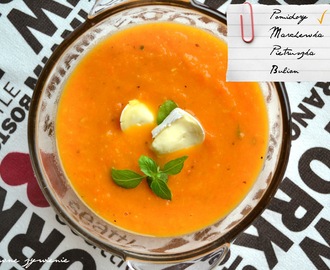 Zupa krem z pomidorów - lekko słodkawa, gęsta i syta. 240 kcal w porcji!