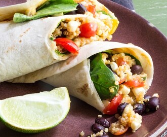 Vegan Quinoa-Black Bean Wraps & Hummus
