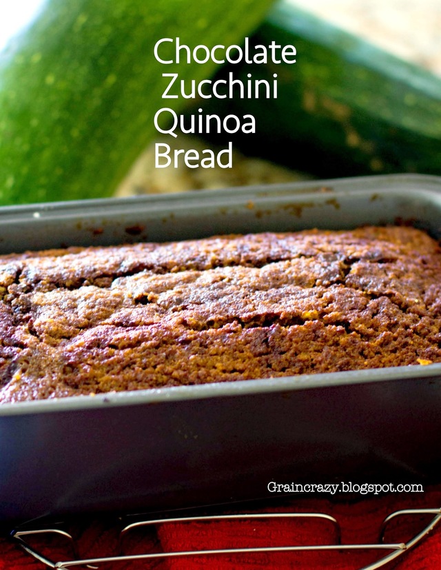 Chocolate Zucchini  Quinoa Bread (Gluten Free)
