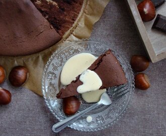 Ciasto czekoladowo – kasztanowe wg Sophie Dahl i waniliowy krem custard