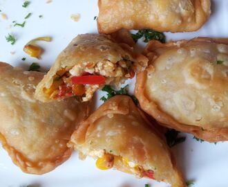 Sweetcorn and Red Bell Pepper Fried Pastries