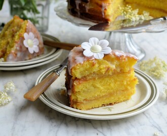 Apple, Lemon and Elderflower Drizzle Cake
