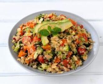 Roasted Vegetable and Avo Quinoa Salad
