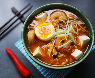 Spicy Tofu and Prawn Ramen