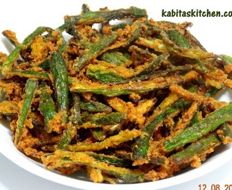 Kurkuri Bhindi Recipe-How to Make Crispy Okra-Bhindi Kurkuri-Okra or Bhindi Fry