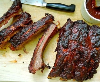 Smoked Beef Back Ribs with Red Wine Barbecue Sauce