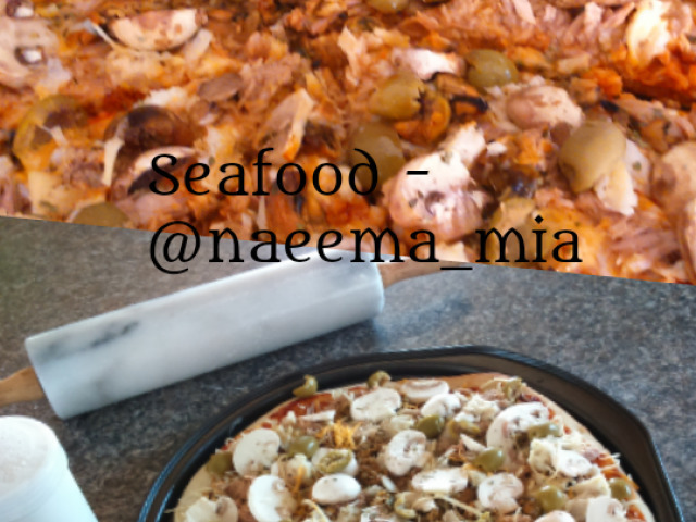 Seafood pizza