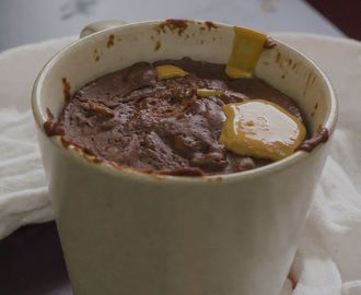 Vegan Chocolate Peanut Butter Mug Cake - Microwave Cake