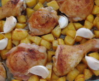 Poulet und Kartoffeln aus dem Ofen