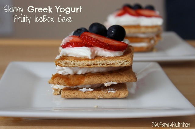Skinny Greek Yogurt Fruity Icebox Cake