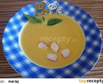Krémová mrkvová polévka s krabím masem