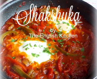 Shakshuka  (Pan Roasted Eggs in a Pepper, Onion and Tomato Sauce)