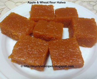 Apple and Wheat flour Halwa/Indian Sweet
