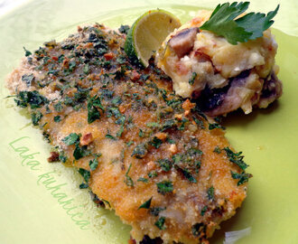Bakalar iz pećnice s pire krumpirom, fetom i šampinjonima :: Oven-baked cod with feta and mushroom mash