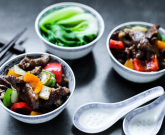 Beef and Peppers in Black Bean Sauce