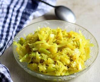 Gujarati Cabbage Sambharo Recipe (Cabbage No Sambharo)