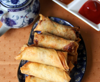 Vegetable spring roll - How to make vegetable spring roll step by step recipe - Snack recipe