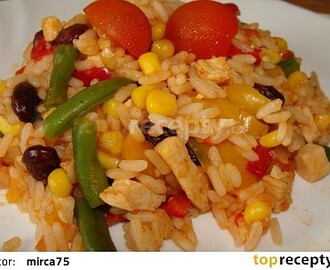 Kuřecí  kousky s rýží a zeleninou