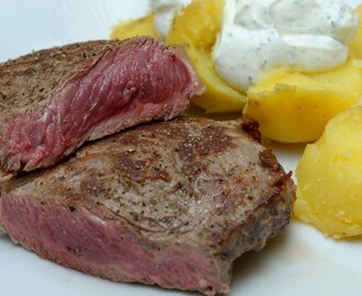 Steak mit Pellkartoffeln und Kräuterquark - Wenn ich lieber meiner Frau Gesellschaft leisten möchte und nicht dem Essen in der Küche ist das meine erste Wahl