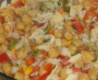 Salada Grão-de-Bico e Bacalhau