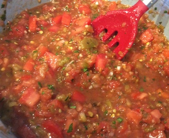 Tomato/Green Chile Salsa…A Family Favorite Summer Recipe!