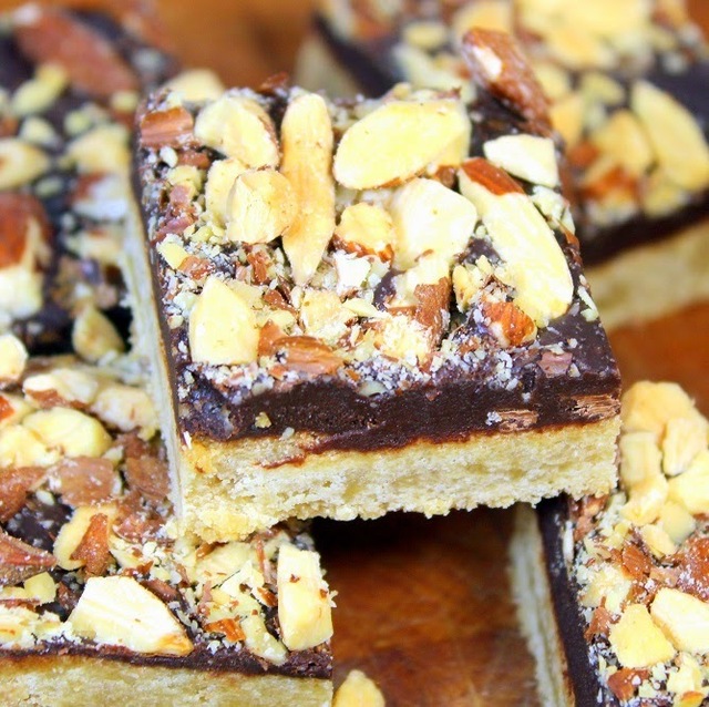 Soft Chewy Toffee Almond Squares - 52 Cookie Recipes and Catering or Church Potluck Desserts