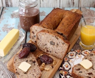 Banana Bread with Walnuts and Dates