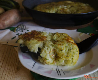 Schiacciata di patate e zucchine in padella senza uova