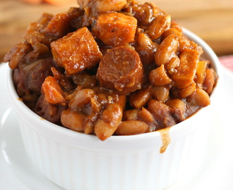 Franks and Beans with Sweet Potatoes
