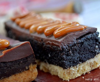Shortbread Brownies with Ganache and Dulce de Leche