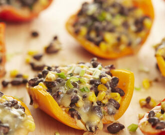 Stuffed Peppers with Corn, Black Beans, and Pepperjack
