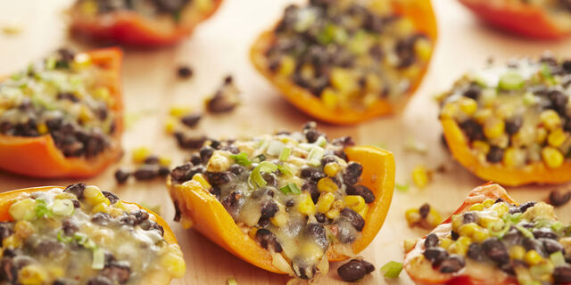 Stuffed Peppers with Corn, Black Beans, and Pepperjack