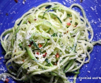 Rezept für Zucchinispaghetti aglio e olio