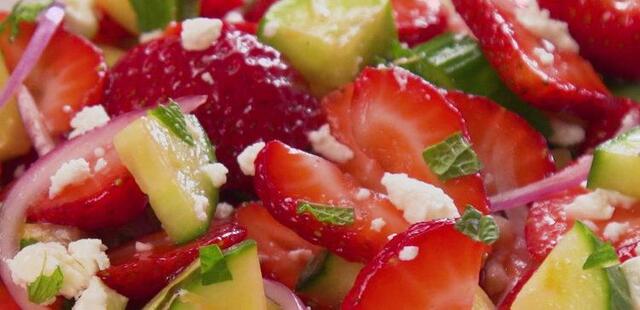 Strawberry Cucumber Salad with Honey Lemon Dressing