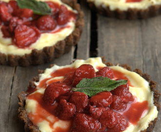 Roasted Strawberry Tartlets with Homemade Ginger Snap Crust