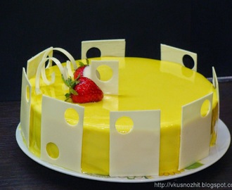 Лимонно-клубничный торт-мусс