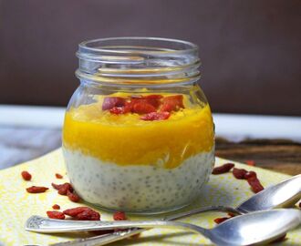 Koktajl jogurtowy z nasionami chia i mango