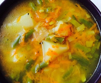 Rozgrzewająca zupa z zielonej fasolki szparagowej