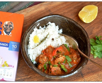 Curry z indyka, z ryżem jaśminowym i kolendrą