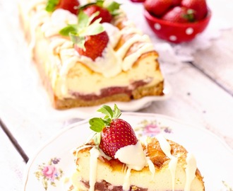 Rhabarber Erdbeer Cheesecake