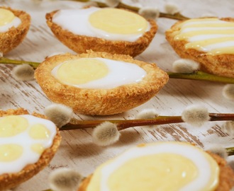 Kruche ciasteczka - jajka z cytrynowym kremem  lemon curd