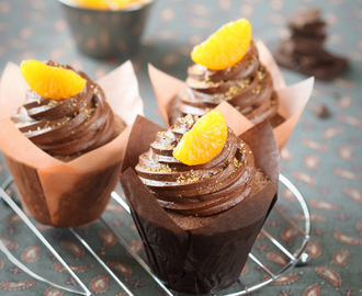 Шоколадно-мандариновые капкейки / Cupcakes de chocolate e tangerina