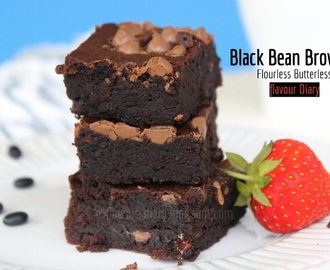 Black Bean Brownie | Flourless Gluten Free Butterless | FlavourDiary