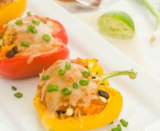 Quinoa Enchilada Stuffed Peppers {Farmer’s Market Friday}