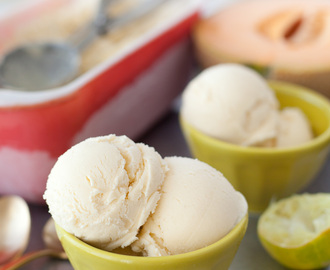 Backyard mint cantaloupe ice cream