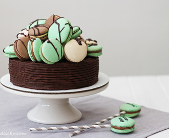 Makronkový dort: čokoládový s kávovým krémem